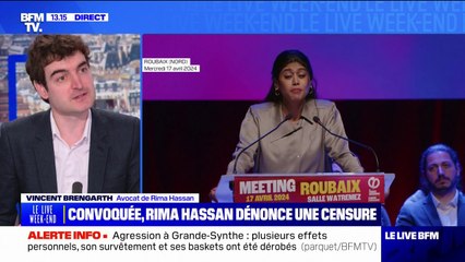 Convocation de Rima Hassan devant la police: "On est véritablement face à une criminalisation de la pensée", estime Vincent Brengarth, son avocat