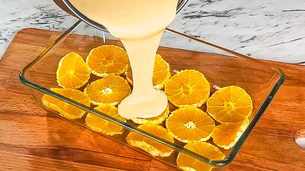 Yummy orange pie without baking! How to make delicious pastries at home 
