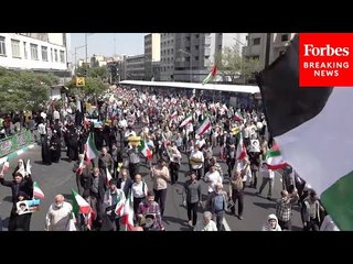 下载视频: Demonstrations In Tehran, Iran, Decry Israel’s Attack On Isfahan, Cheer Last Week’s Attack On Israel