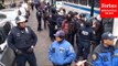 Pro-Palestinian Demonstrators Taken Into Custody Are Put On Buses By NYPD At Columbia University