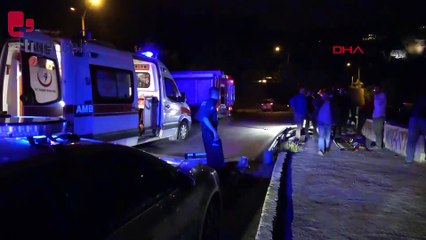 Bariyere çarpıp 17 metreden düşen otomobilde burunları bile kanamadı