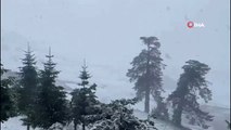 Bolu’nun yüksek kesimlerinde kar yağdı