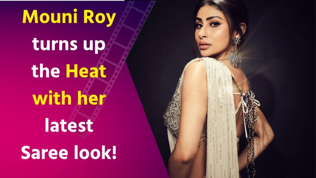 Mouni Roy looks Absolutely Ravishing in a cream Embellished Saree