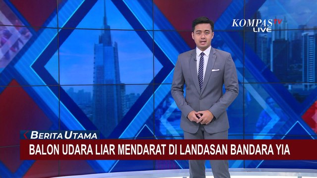 Rekaman Balon Udara Liar Mendarat di Landasan Pacu Bandara Internasional Yogyakarta