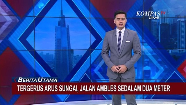 Tergerus Arus Sungai, Jalan Menuju Wisata Pegunungan Dieng Ambles Sedalam 2 Meter