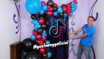 CUMPLEAÑOS TIK TOK - como hacer un arco de globos - tiktok birthday party - gustavo gg