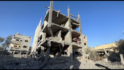 Le immagini del drone su Nuseirat, palazzi distrutti a Gaza