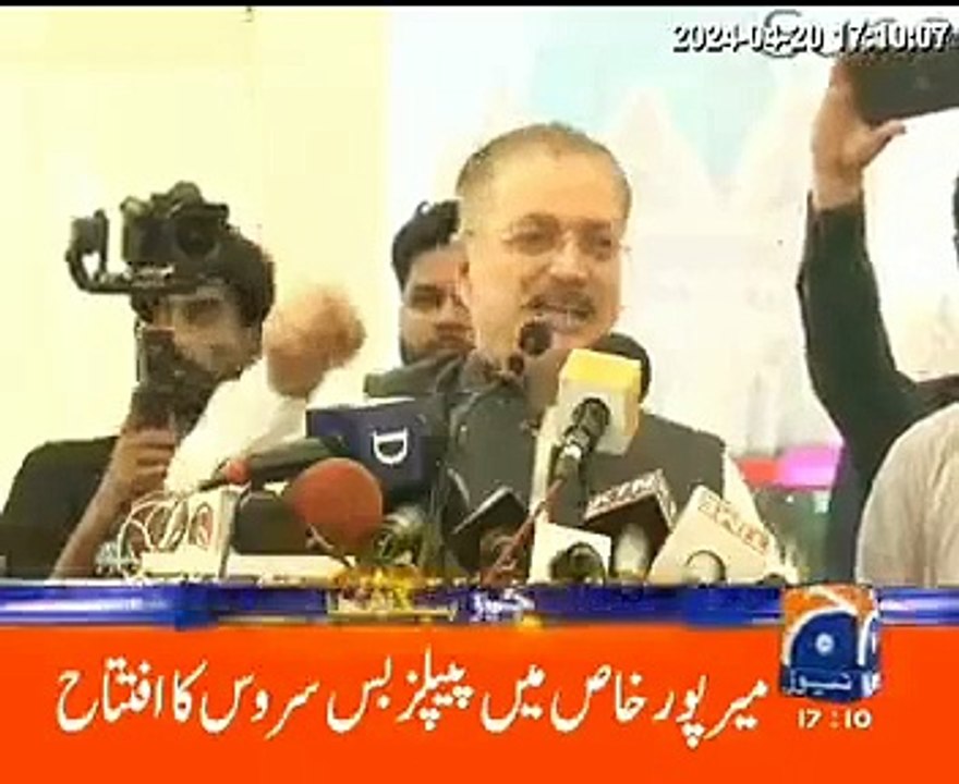 Sindh Government launches People's Bus Service in Mirpur Khas by Information minister Sharjeel Memon