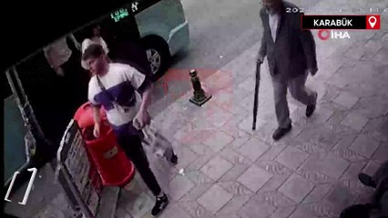 Karabük'te minibüsten inen yolcuların kafasına taş yağdı