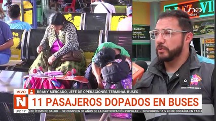 11 pasajeros dopados en buses