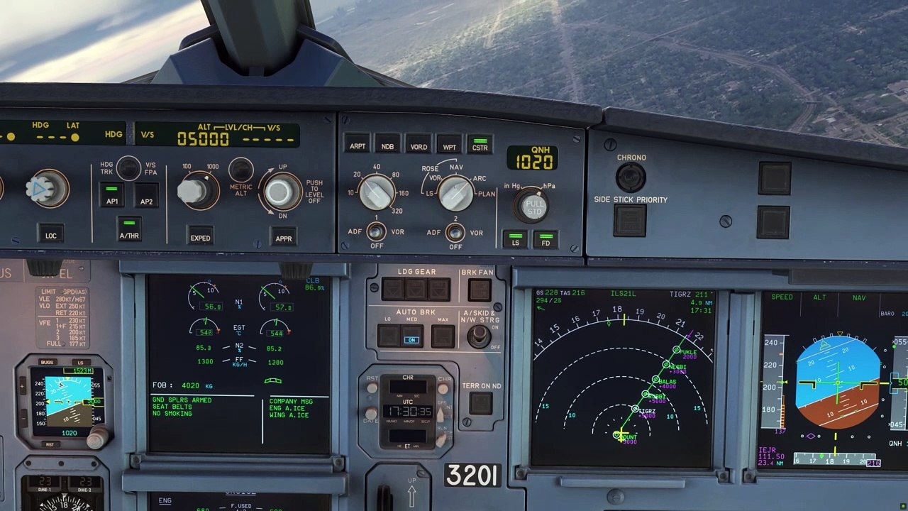 MSFS A320 FÉNIX V2 NORTHWEST atterro RWY 21L ILS  LAYKS2 KDTW