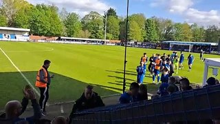 Bury Town players and management complete a lap of appreciation to their supporters after a 6-0 victory against Enfield in final regular season home game