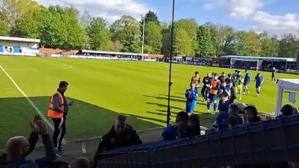 Bury Town players and management complete a lap of appreciation to their supporters after a 6-0 victory against Enfield in final regular season home game