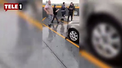 Marmara'da fırtına! Feribottaki onlarca araç hasar gördü