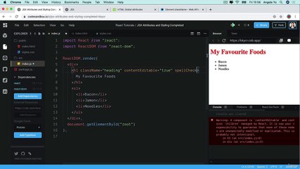 008 JSX Attributes & Styling React Elements