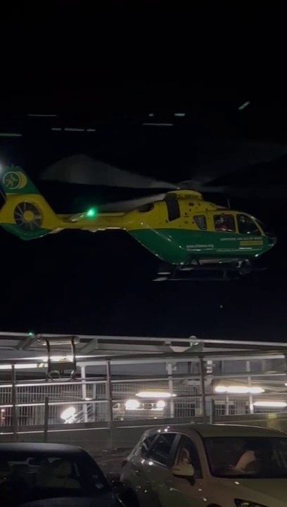 Emergency service air ambulance perfect landing