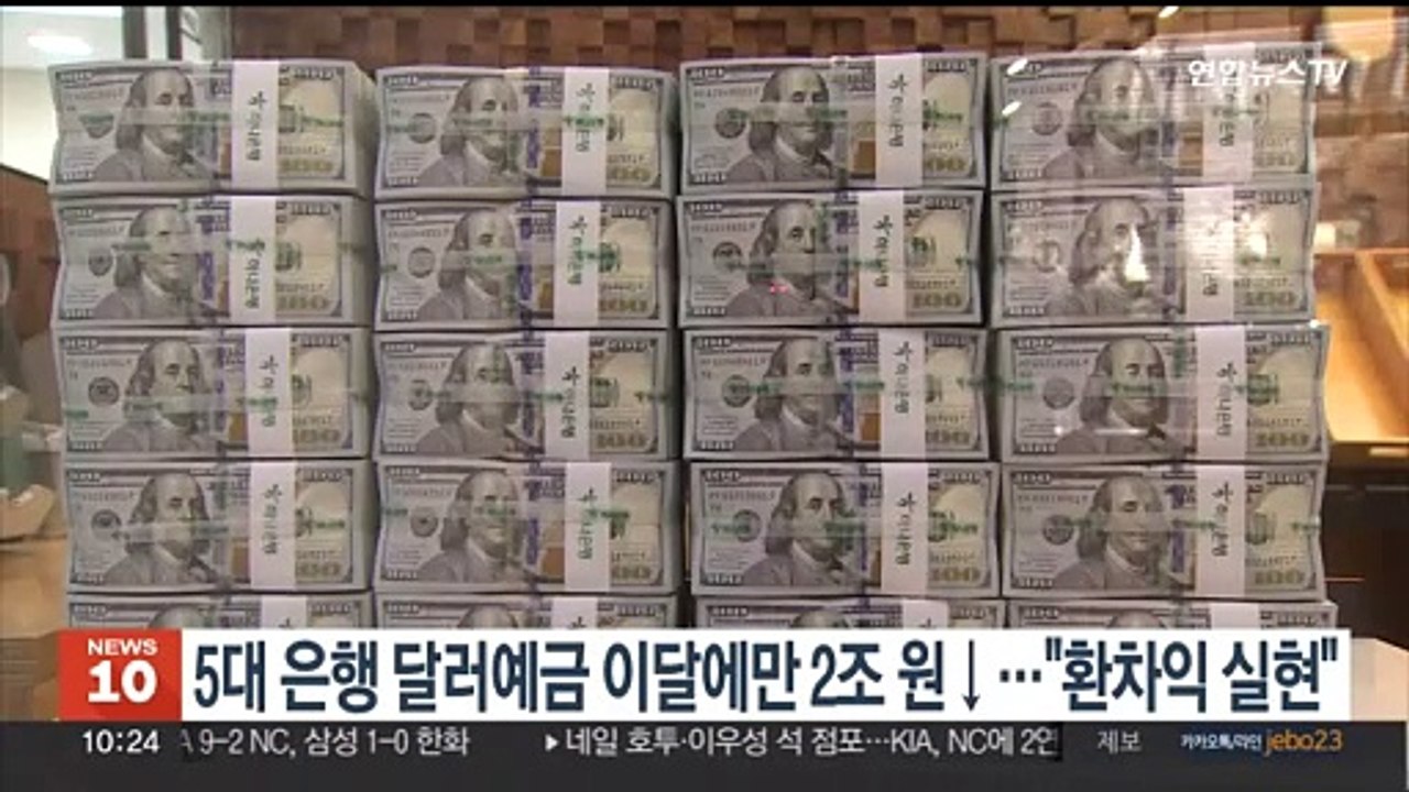 5대 은행 달러예금 이달에만 2조원↓…"환차익 실현"