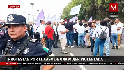 Manifestantes bloquean Periférico Norte, exigen justicia por el caso de una mujer violentada