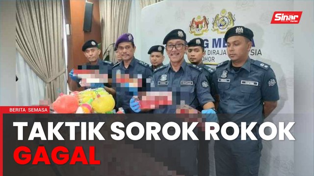 Sorok rokok seludup belakang kotak mainan dalam kontena