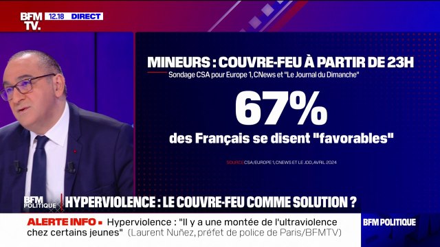 Cette mesure de couvre-feu peut avoir du sens au cas par cas : Laurent Nuñez sur l'idée d'un couvre-feu après 23h pour les mineurs