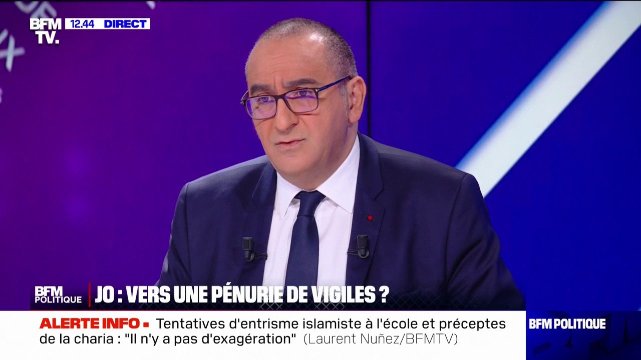 Manque d'agents de sécurité privée pour les JO: "Non ça ne m'inquiète pas pour l'instant", déclare Laurent Nuñez, préfet de police de Paris