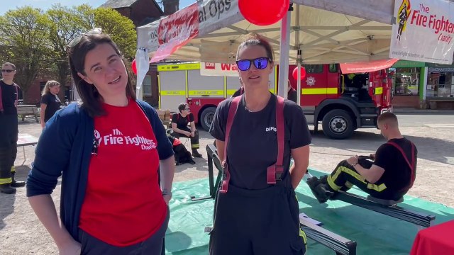 Natalie from The Fire Fighters Charity and Casandra from Crediton Fire Station, video by Alan Quick IMG_0595