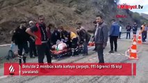 Bolu'da can pazarı! 2 minibüs kafa kafaya çarpıştı; 11'i öğrenci 15 yaralı