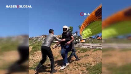 23 Nisan kapsamında düzenlenen yamaç paraşütü büyük ilgi gördü