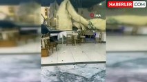 Tokat'ta deprem düğün salonunun çatısını yıktı