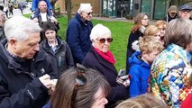 Queen's statue, Rutland - crowds gather