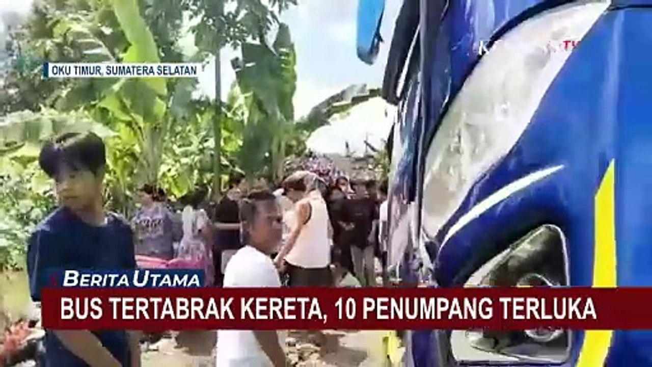 Bus Tertabrak Kereta di Sumsel, 10 Penumpang Terluka