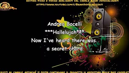Andrea Bocelli - Hallelujah Karaoke