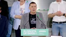 Otegi celebra el resultado “histórico” de EH Bildu en las elecciones y afirma que “es la primera fuerza de Euskal Herria”