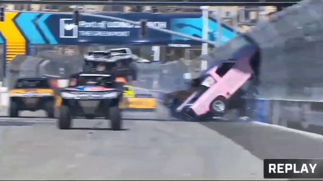 Super Truck 2024 Long Beach Race 2 Gordon Edenholm Big Crash In Fence