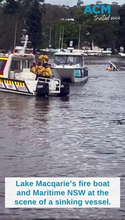 Boat sinking at Lake Macquarie - Newcastle Herald - 22/4/2024