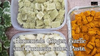 Boost Your Cooking with Homemade Ginger, Garlic, and Turmeric Paste! |Homemade cubes Paste.