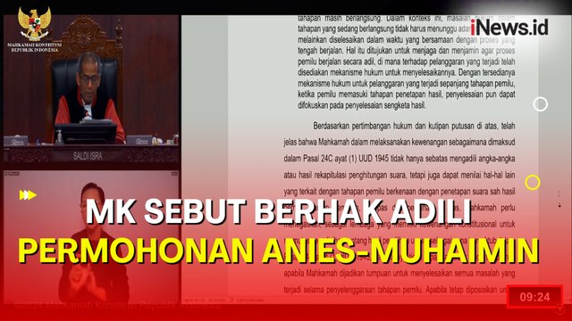 MK Tolak Eksepsi KPU dan Kubu 02, Nyatakan Berwenang Adili Gugatan Anies-Muhaimin