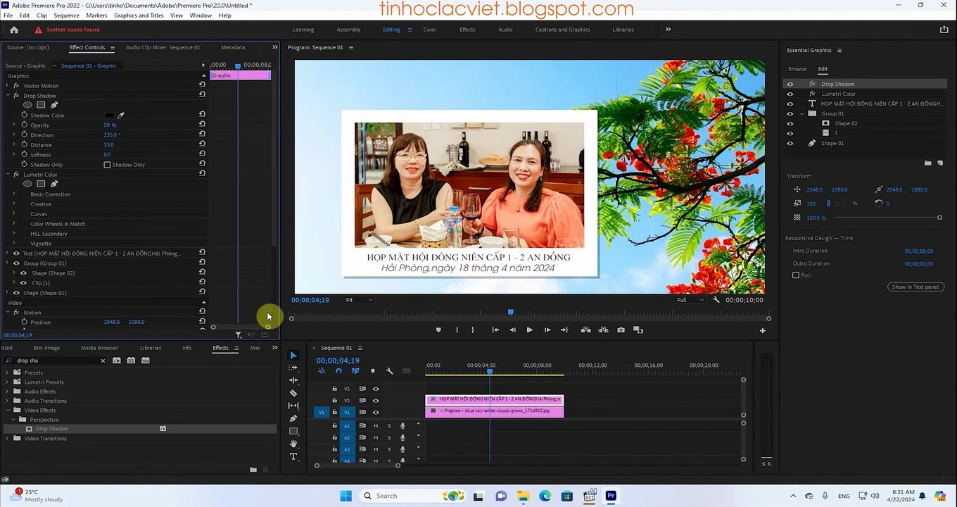 Hướng dẫn kỹ thuật dựng phim với phần mềm Adobe Premiere