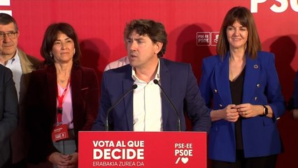 Andueza (PSE) valora "los extraordinarios resultados" obtenidos, al subir en 2 escaños