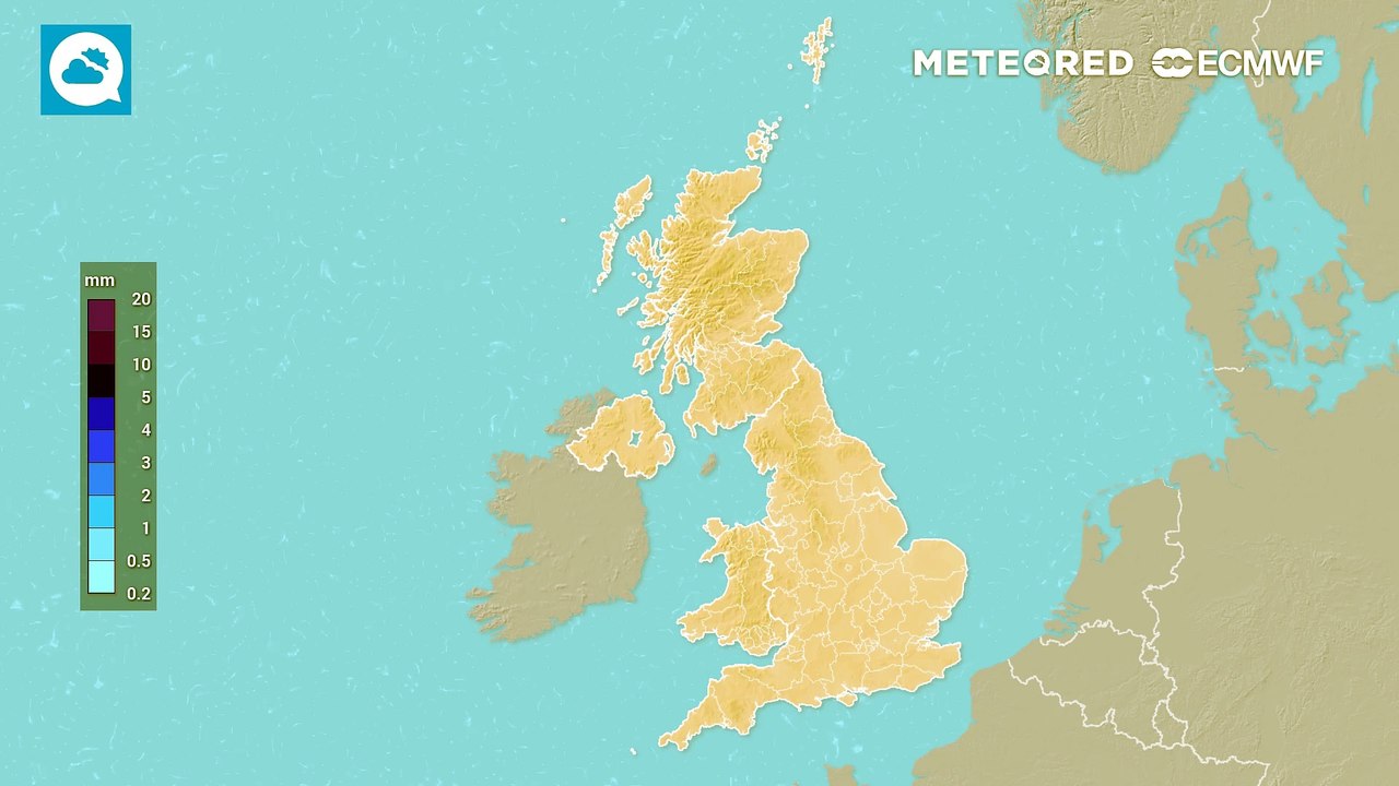 Cloudy and damp to start the week with outbreaks of patchy light rain and drizzle under largely overcast skies.
