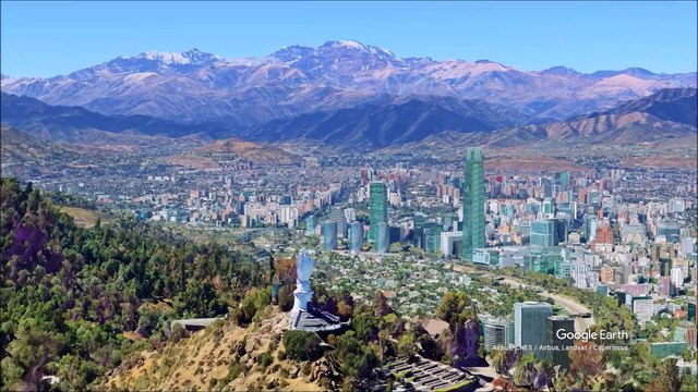 Statue of Virgin Mary on San Cristobal Hill in Santiago, Chile