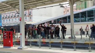 Steinmeier'in Sirkeci ziyareti sırasından Filistin protestosu