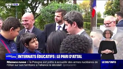 Descargar video: Malaise à Nice lors de la visite d’un internat quand un enfant dit à Gabriel Attal que : « Emmanuel Macron est méchant ! » - Eric Dupond-Moretti décide d’intervenir - Regardez