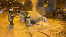 Çağlayan Tüneli'nde korkutan yangınotomobil alev alev yandı