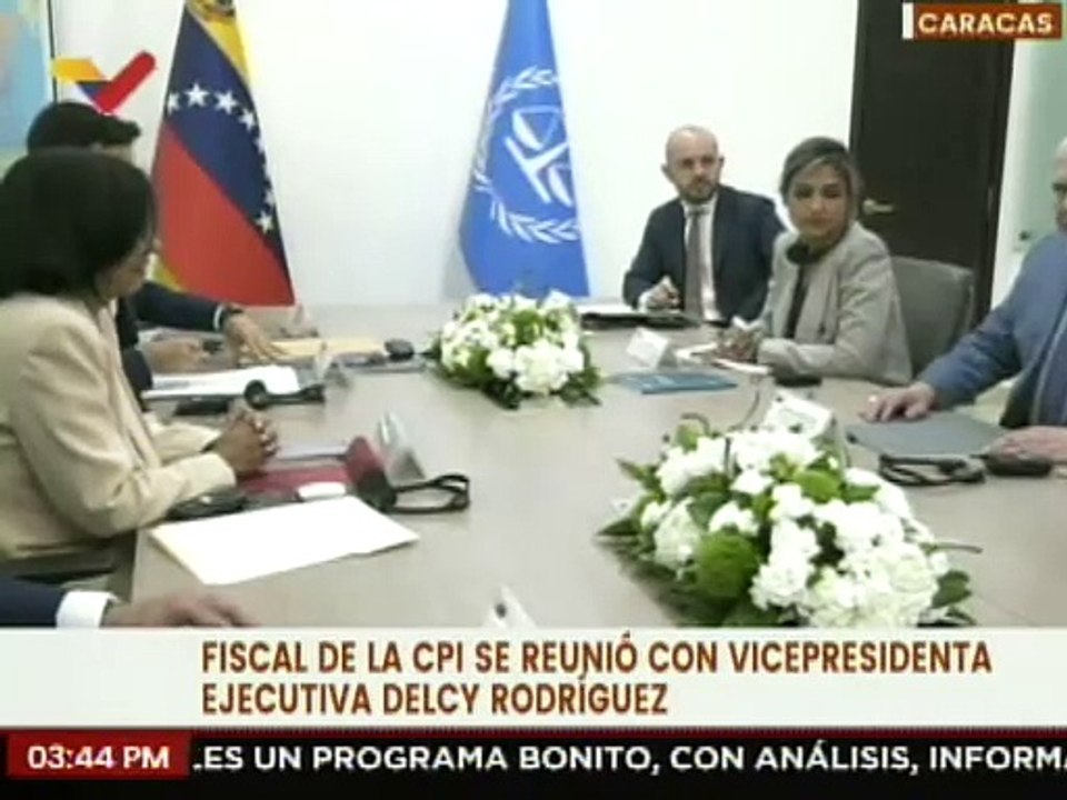 Vcpdta. Delcy Rodríguez se reunió con el Fiscal de la Corte Penal Internacional, Karim Khan