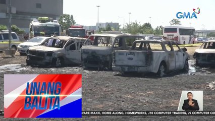 Grassfire dahil sa sobrang init, tinitingnang sanhi ng pagkasunog ng mga sasakyan sa parking ng NAIA 3 | UB