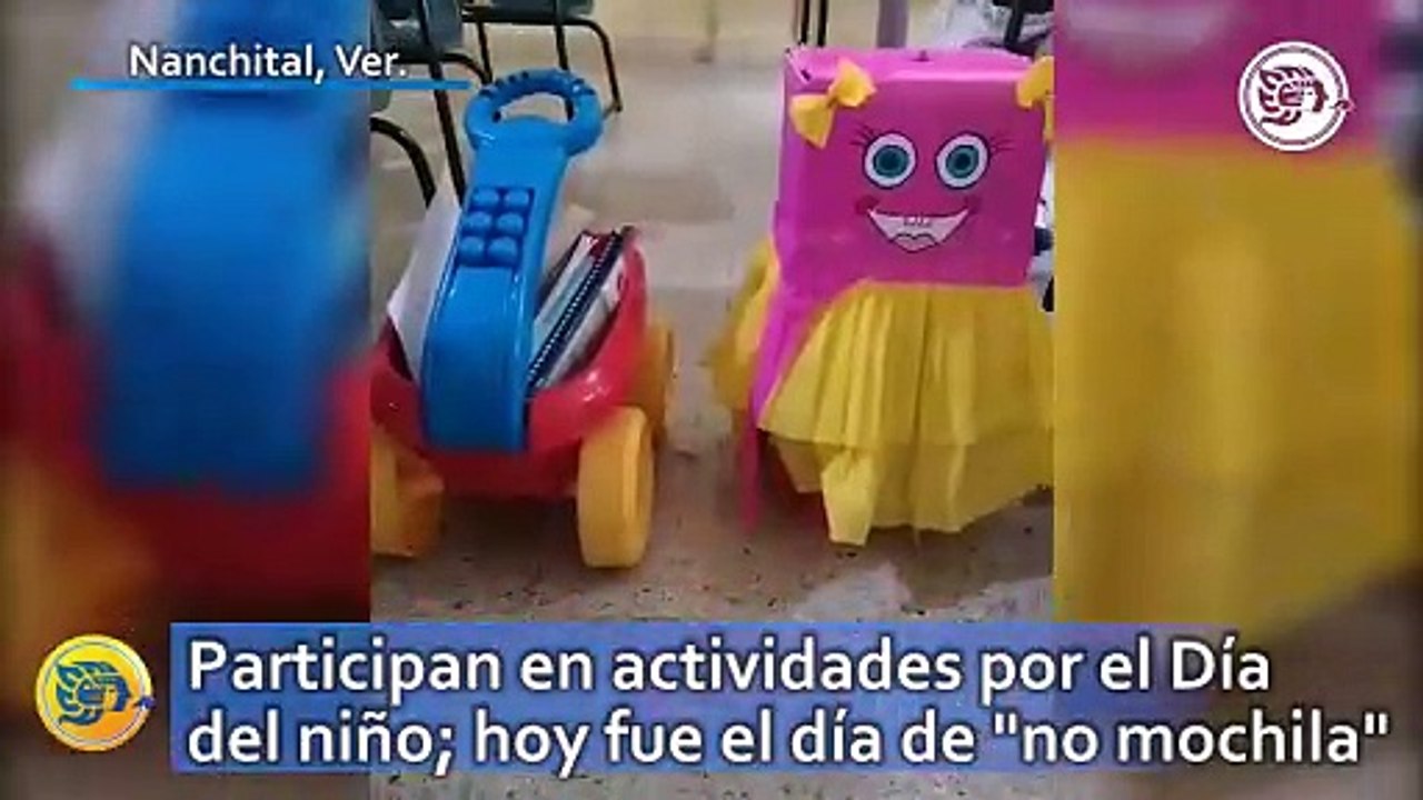 Niños de Nanchital participan en actividades por el Día del niño; hoy fue el día de "no mochila"