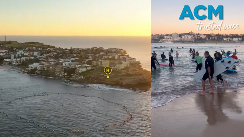 Hundreds of people gathered at Bondi Beach for a ‘paddle-out’ at dawn on Tuesday, April 23, to pay tribute to the six people killed in the Bondi stabbing massacre.