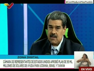 Pdte. Maduro: EE.UU. no aprueba ni un dólar para el desarrollo porque la guerra es su gran negocio