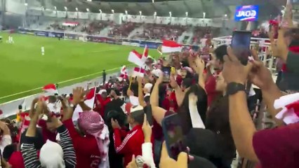 Dimotori Ultras Garuda Qatar, Stadion Abdullah bin Khalifa, Doha, Riuh Rendah Diwarnai Yelyel dan Nyanyian Suporter WNI